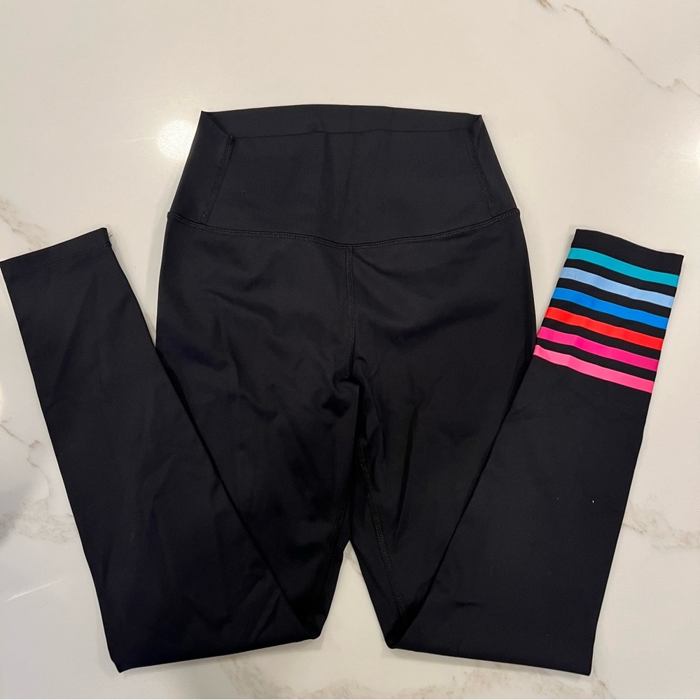 Addison Bay The Everyday Legging black small multi rainbow stripe